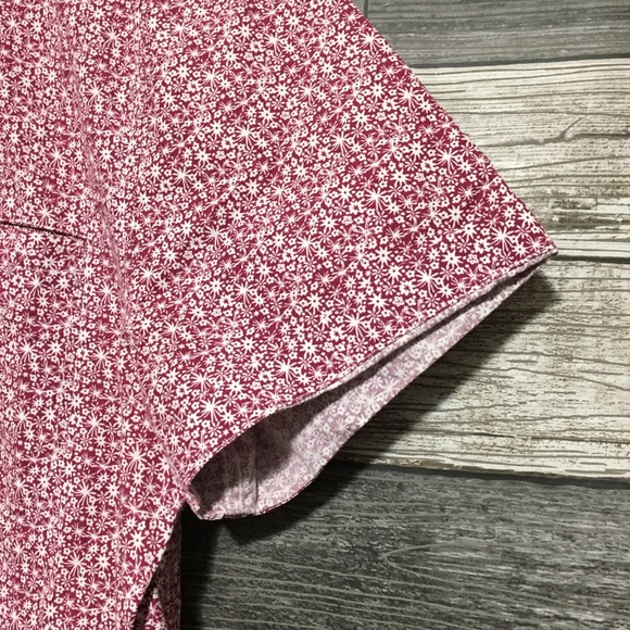 Topman Classic Fit Floral Button Up Shirt Men’s M Red White Short Sleeve. - Picture 5 of 7